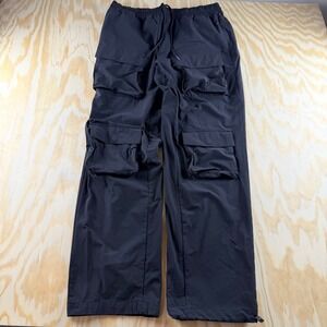 Alo Yoga Mens Cargo Pants Black Elastic Waist Drawstring Pockets Size L RN87370